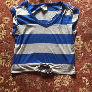 Blue & Gray Striped Top🦕